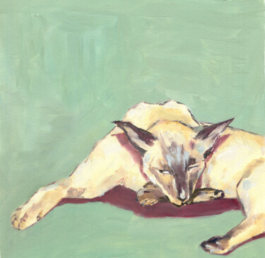 Картина под названием "cat 6" - Anja Rudko, Подлинное произведение искусства, Масло