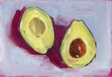 Painting titled "Avocado 3" by Anja Rudko, Original Artwork, Oil