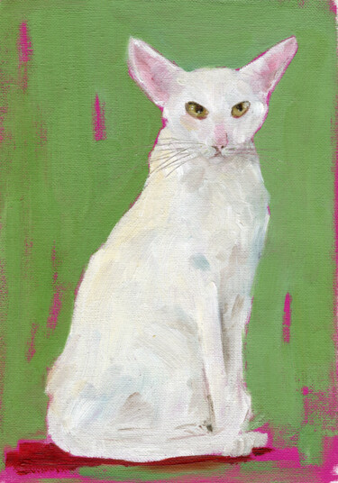 Pintura titulada "Cat 7" por Anja Rudko, Obra de arte original, Oleo