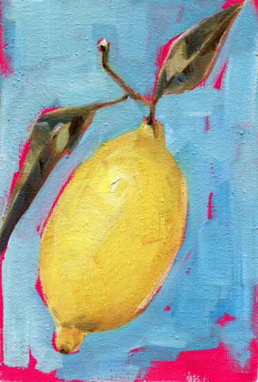 Ζωγραφική με τίτλο "Lemon" από Anja Rudko, Αυθεντικά έργα τέχνης, Λάδι