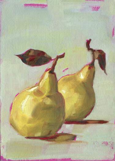 Dibujo titulada "Pears 1" por Anja Rudko, Obra de arte original, Pastel