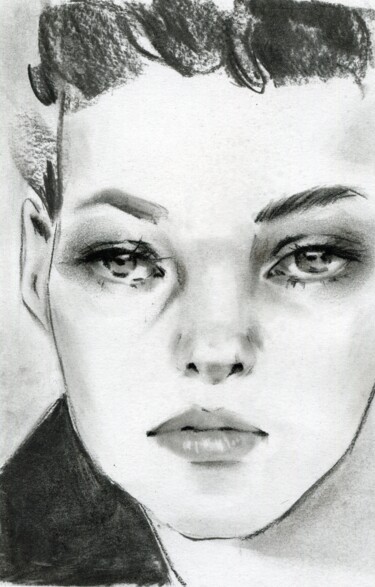 Drawing titled "Sketch 7" by Anja Rudko, Original Artwork, Charcoal