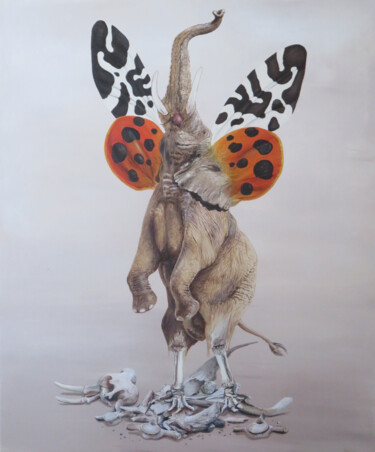 Картина под названием "Totengesang" - Anja Semling, Подлинное произведение искусства, Акрил Установлен на Деревянная рама дл…