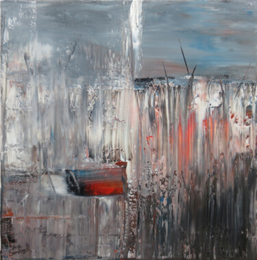 Картина под названием "Eisvorhang" - Anja Semling, Подлинное произведение искусства, Акрил Установлен на Деревянная рама для…