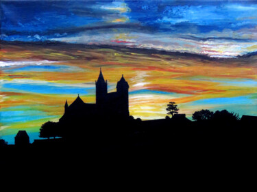 Painting titled "Münster in Breisach" by Anja Semling, Original Artwork, Acrylic