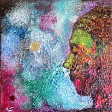 Картина под названием "Meditation" - Anja Semling, Подлинное произведение искусства, Акрил Установлен на Деревянная рама для…