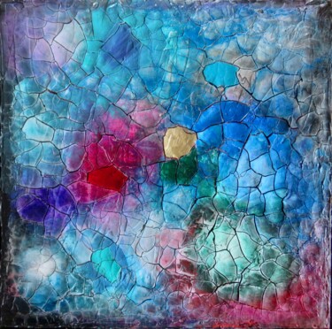 Картина под названием "Zerbrochenes Univer…" - Anja Semling, Подлинное произведение искусства, Акрил Установлен на Деревянна…