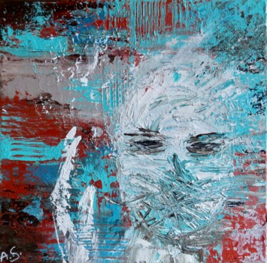 Painting titled "Angst" by Anja Semling, Original Artwork, Acrylic Mounted on Wood Stretcher frame