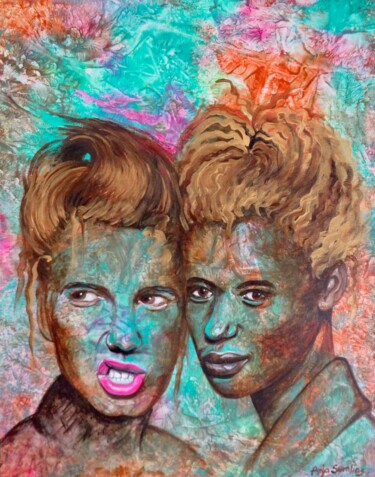 Картина под названием "Wild Girls II." - Anja Semling, Подлинное произведение искусства, Акрил Установлен на Деревянная рама…