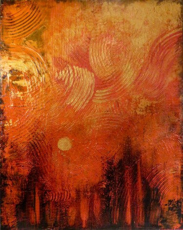 绘画 标题为“Sonnenglut” 由Anja Semling, 原创艺术品, 丙烯 安装在木质担架架上