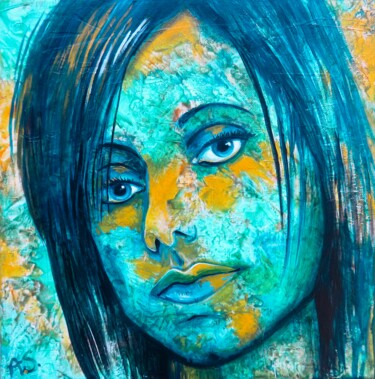 Painting titled "Polly Jean Harvey (…" by Anja Semling, Original Artwork, Acrylic Mounted on Wood Stretcher frame
