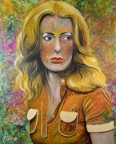 Картина под названием "EDITH" - Anja Semling, Подлинное произведение искусства, Акрил Установлен на Деревянная рама для носи…