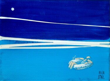 Malerei mit dem Titel "La mer" von Anja Spagl, Original-Kunstwerk, Acryl