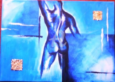 Malerei mit dem Titel "Blue Erotic" von Anja Haschberger, Original-Kunstwerk