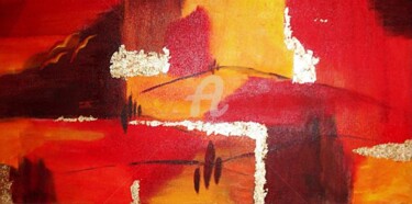 Painting titled "rote Toscana II" by Anja Haschberger, Original Artwork