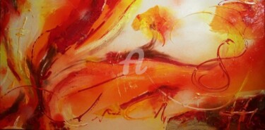 Malerei mit dem Titel "Sinfonie des Feuers…" von Anja Haschberger, Original-Kunstwerk