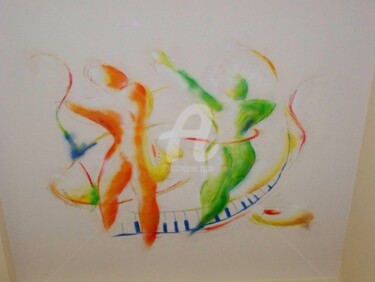 Malerei mit dem Titel "Wandbilder im Saal,…" von Anja Haschberger, Original-Kunstwerk