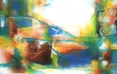 Malerei mit dem Titel "Wasserillusionen" von Anja Haschberger, Original-Kunstwerk