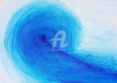 Malerei mit dem Titel "Welle" von Anja Schmidt, Original-Kunstwerk, Acryl
