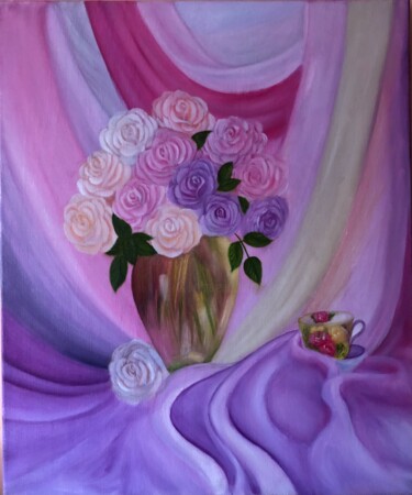 Painting titled "Tenderness" by Anjela Vardanyan, Original Artwork, Oil