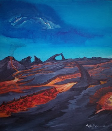 Painting titled "erupting-fyre.jpg" by Anjelfyre, Original Artwork, Acrylic