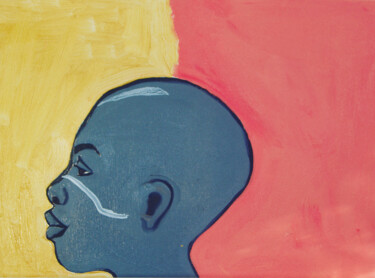 Peinture intitulée "La conteuse" par Anji Lesourne, Œuvre d'art originale, Huile Monté sur Carton
