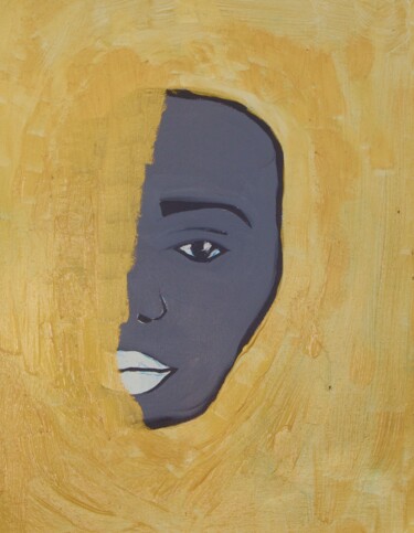 Painting titled "La Soeur" by Anji Lesourne, Original Artwork, Oil Mounted on Cardboard