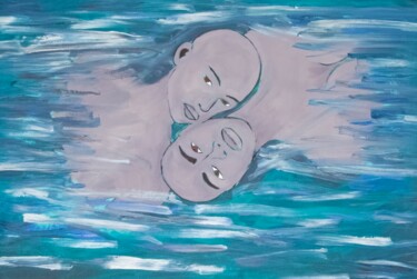 Peinture intitulée "We Are All Here" par Anji Lesourne, Œuvre d'art originale, Huile