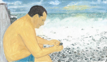 Painting titled "Морские камешки" by Anjelika, Original Artwork