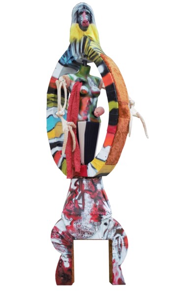 Skulptur mit dem Titel "La prêtresse Vaudou" von Anka Girls, Original-Kunstwerk, Sprühfarbe
