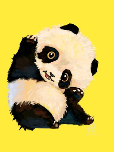 Digitale Kunst mit dem Titel "Panda" von Ank, Original-Kunstwerk, Digitale Malerei