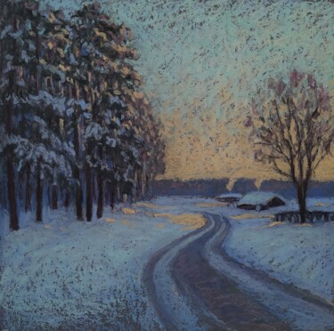 Картина под названием "Январский рассвет" - Ankei, Подлинное произведение искусства, Пастель