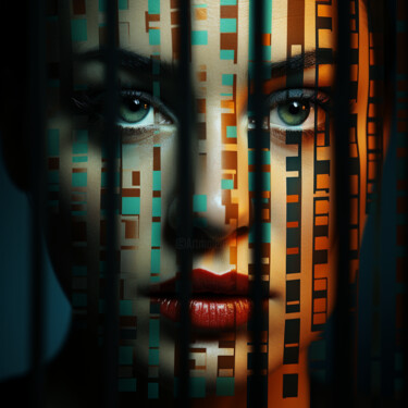 Digital Arts titled "IN THE MATRIX" by Anki, Original Artwork, AI generated image Mounted on Aluminium