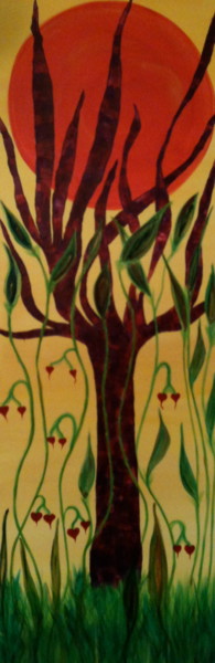 Schilderij getiteld "Healing Tree" door Ann Buyse, Origineel Kunstwerk