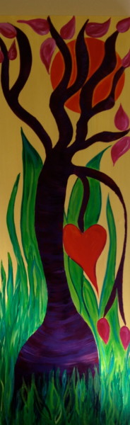 Schilderij getiteld "Sad love tree behin…" door Ann Buyse, Origineel Kunstwerk