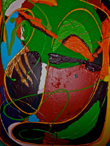 Schilderij getiteld "Masque 1" door Ann Buyse, Origineel Kunstwerk