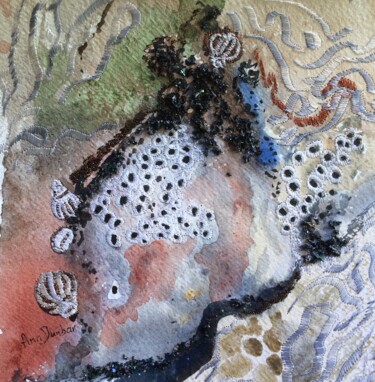 Ζωγραφική με τίτλο "Rockpool Residue 2" από Ann Dunbar, Αυθεντικά έργα τέχνης, Ακουαρέλα