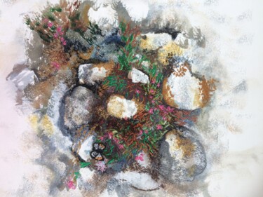 Painting titled "Huddled -up" by Ann Dunbar, Original Artwork, Watercolor Mounted on Cardboard