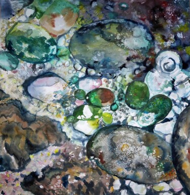 Картина под названием "Afloat and sunken" - Ann Dunbar, Подлинное произведение искусства, Акрил Установлен на Деревянная рам…