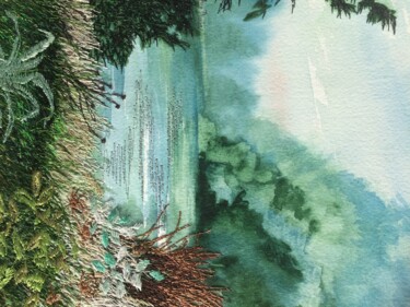 Painting titled "A tranquil Place" by Ann Dunbar, Original Artwork, Watercolor Mounted on Cardboard