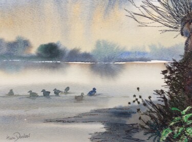 Painting titled "Gather together and…" by Ann Dunbar, Original Artwork, Watercolor Mounted on Cardboard