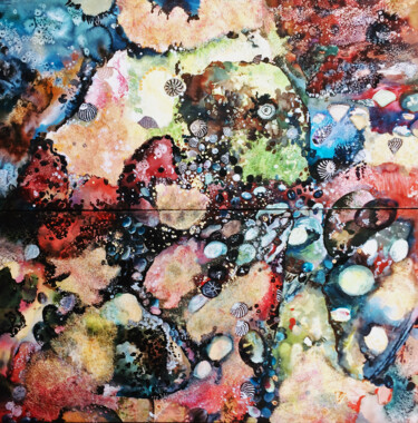 Картина под названием "Forsaken Beauty" - Ann Dunbar, Подлинное произведение искусства, вышивка Установлен на Другая жесткая…