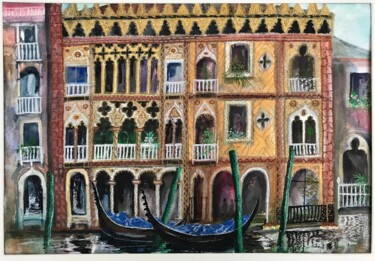 Pintura intitulada "Pallazzo" por Ann Dunbar, Obras de arte originais, Acrílico Montado em Cartão