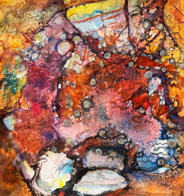 Картина под названием "Trapped in troughs" - Ann Dunbar, Подлинное произведение искусства, Акрил Установлен на Деревянная ра…