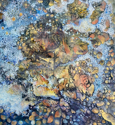 Картина под названием "The river's Artistr…" - Ann Dunbar, Подлинное произведение искусства, Акрил Установлен на Деревянная…