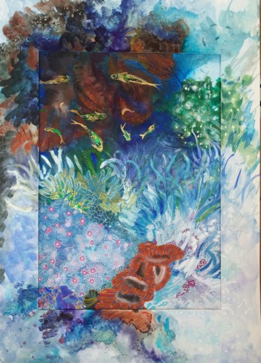 Malerei mit dem Titel "dunbar-seaflowers-2…" von Ann Dunbar, Original-Kunstwerk