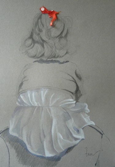 Disegno intitolato "Voir plus loin" da Ann Masseaut-Franchet, Opera d'arte originale, Matita