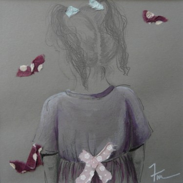 Dessin intitulée "Les papillons" par Ann Masseaut-Franchet, Œuvre d'art originale, Crayon