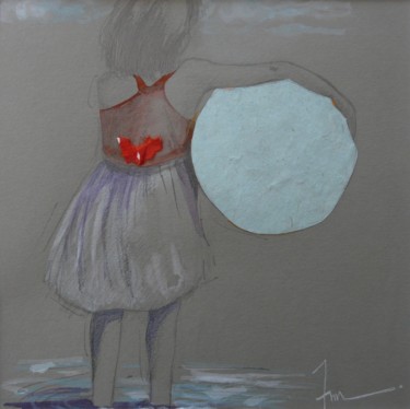 Dessin intitulée "Planète bleue" par Ann Masseaut-Franchet, Œuvre d'art originale, Crayon