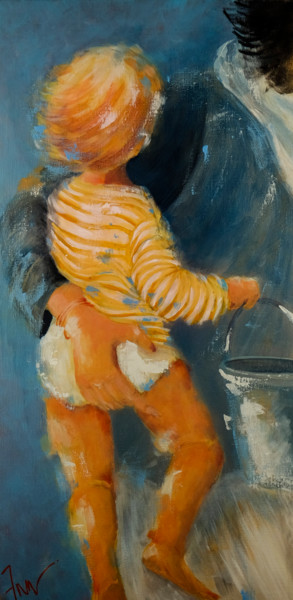 Pintura titulada "Par-dessus ton épau…" por Ann Masseaut-Franchet, Obra de arte original, Acrílico